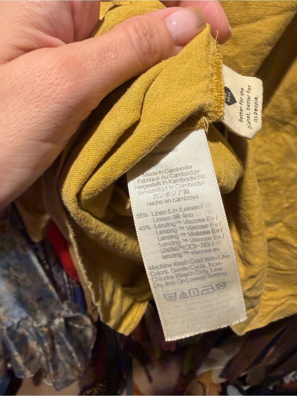Madewell Mustard Yellow Button Front Linen Blend Tank Size 4 - Picture 7 of 8